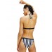 Stripe Fixed Triangle Bikini Top